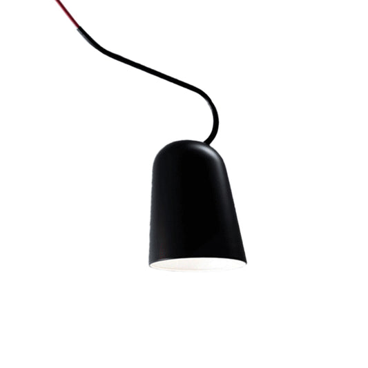 1 Light Dining Room Hanging Pendant Light with Bell Metal Shade Modern Style Black/White Suspension Lamp Clearhalo 'Ceiling Lights' 'Modern Pendants' 'Modern' 'Pendant Lights' 'Pendants' Lighting' 170426
