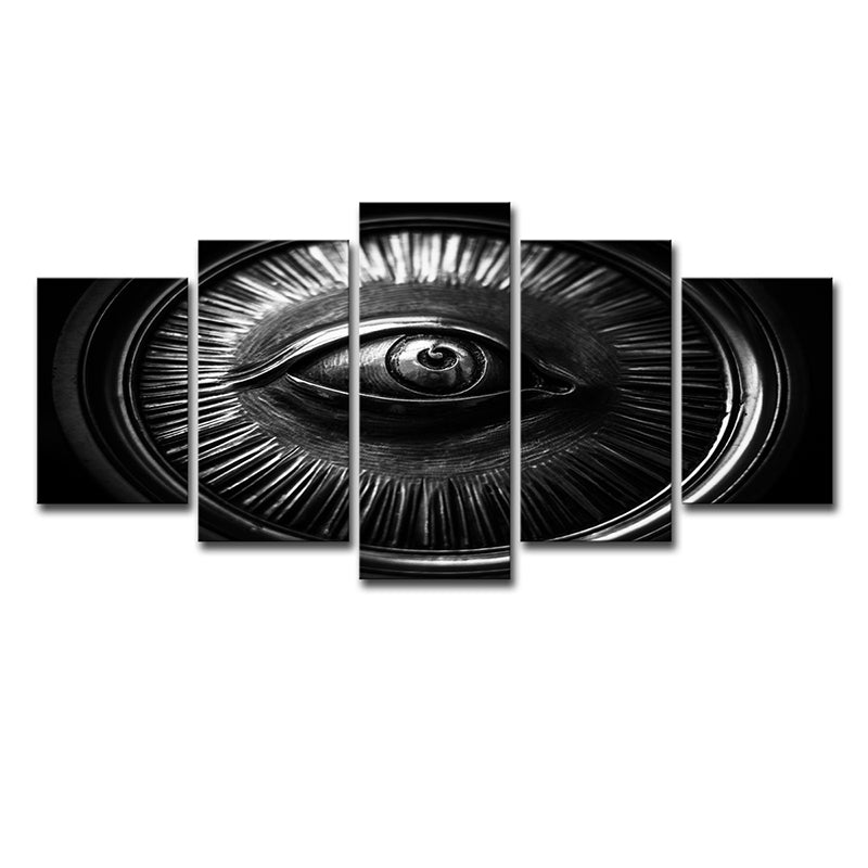 Metal Eye Wall Art Decor Contemporary Multi-Piece Canvas Print in Black for Home Clearhalo 'Art Gallery' 'Canvas Art' 'Contemporary Art Gallery' 'Modern' Arts' 1704449