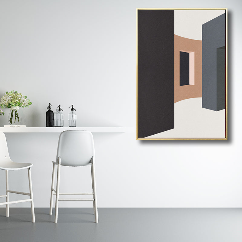 Light Color Indoor Building Canvas Textured Scandinavian Style Bathroom Painting Black Clearhalo 'Arts' 'Canvas Art' 1704620