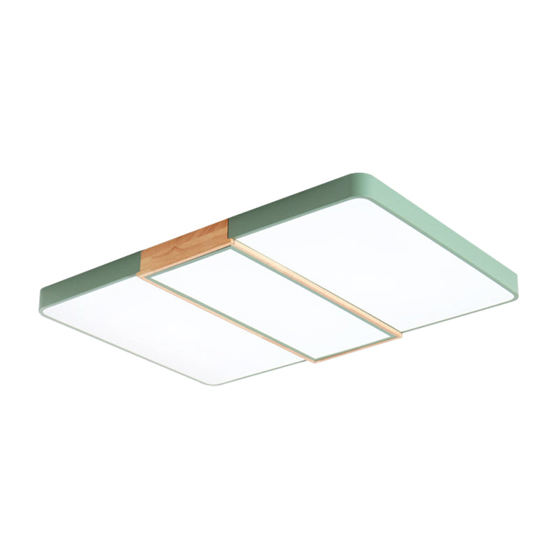 Slim Panel Rectangle Ceiling Mount Light Nordic Acrylic Green/Pink/White Ceiling Fixture for Living Room Clearhalo 'Ceiling Lights' 'Close To Ceiling Lights' 'Close to ceiling' 'Flush mount' Lighting' 170471