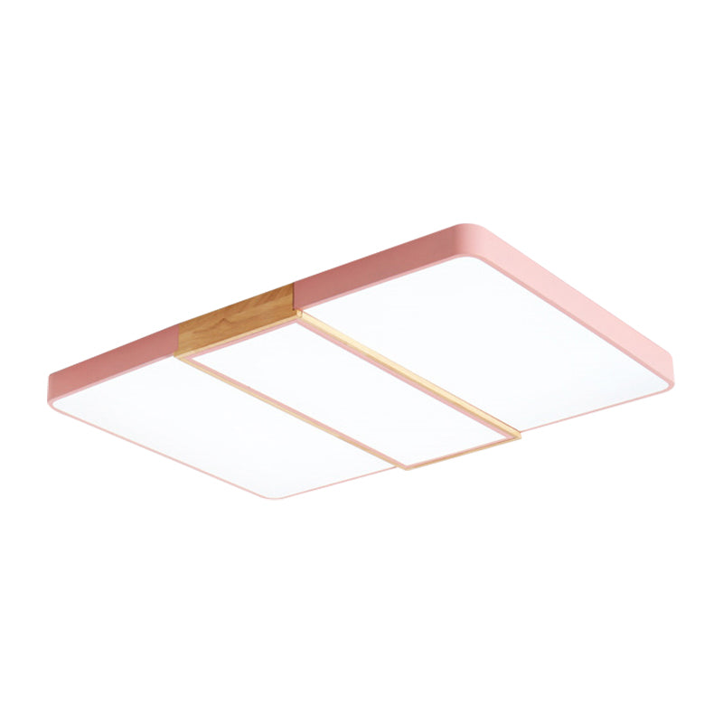 Slim Panel Rectangle Ceiling Mount Light Nordic Acrylic Green/Pink/White Ceiling Fixture for Living Room Clearhalo 'Ceiling Lights' 'Close To Ceiling Lights' 'Close to ceiling' 'Flush mount' Lighting' 170473