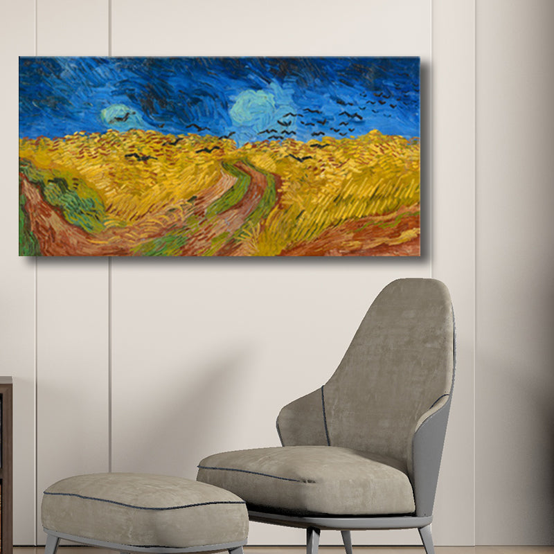 Pastel Color Farmfield View Canvas Textured Wall Art for Guest Room, Multiple Sizes Clearhalo 'Arts' 'Canvas Art' 1704832