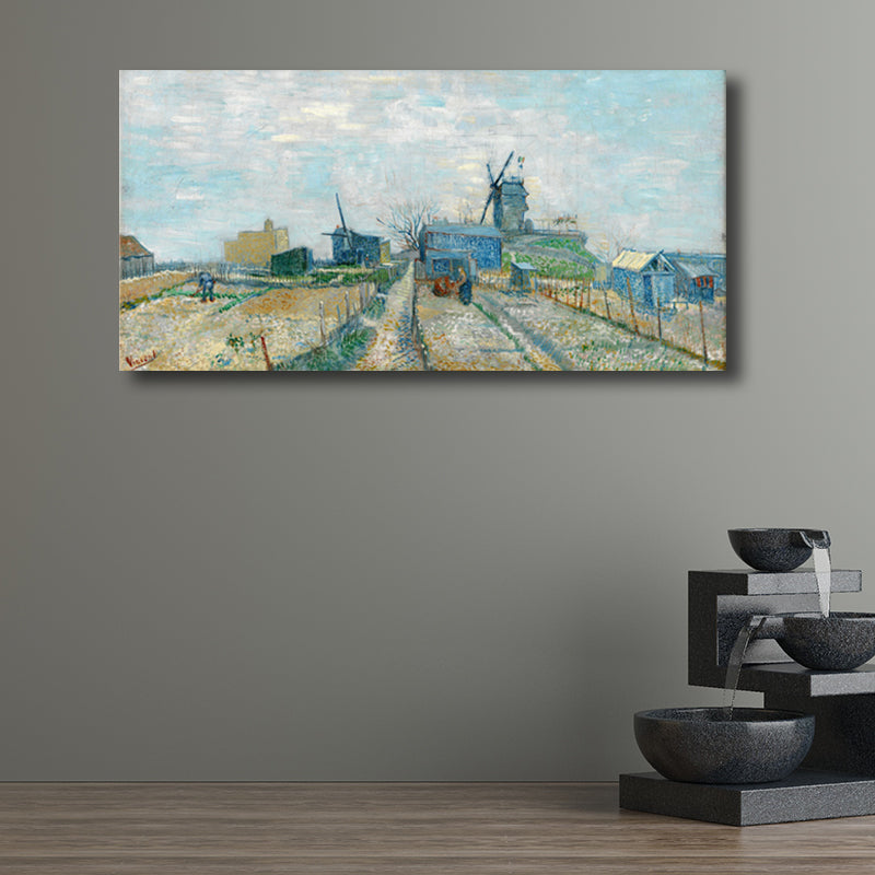 Pastel Color Farmfield View Canvas Textured Wall Art for Guest Room, Multiple Sizes Clearhalo 'Arts' 'Canvas Art' 1704839