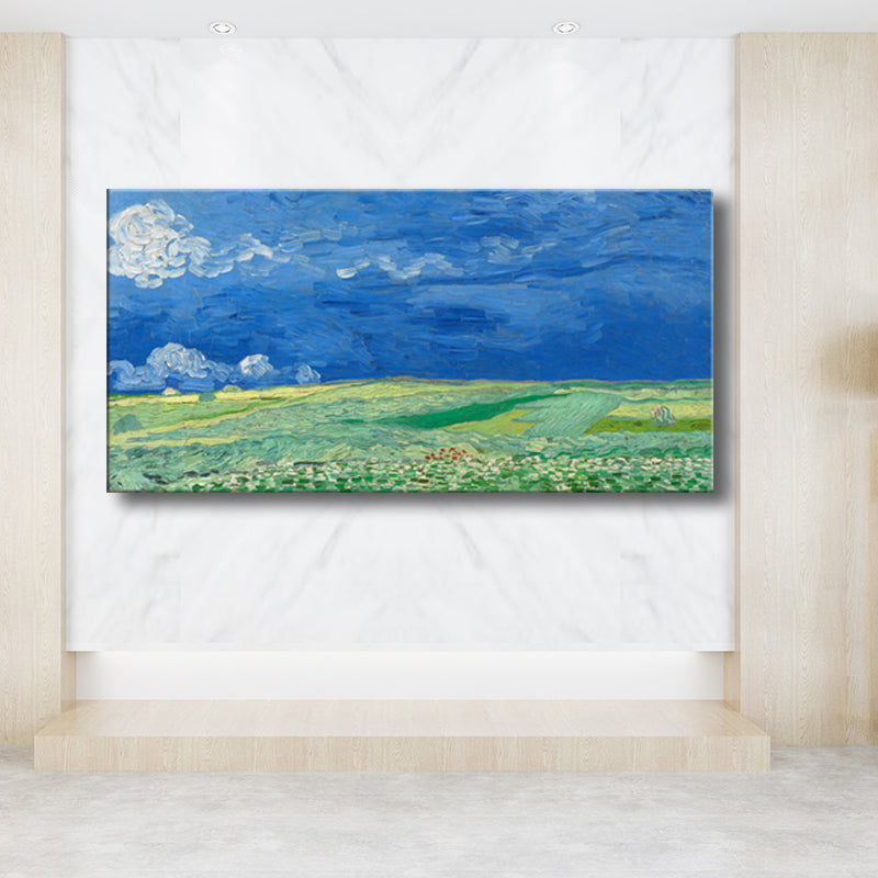 Pastel Color Farmfield View Canvas Textured Wall Art for Guest Room, Multiple Sizes Clearhalo 'Arts' 'Canvas Art' 1704843