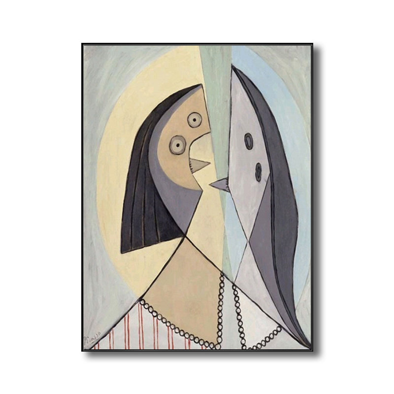 Cubism Pablo Picasso Wall Art Print Multicolored Girl Drawing Canvas for Living Room Clearhalo 'Arts' 'Canvas Art' 1704864