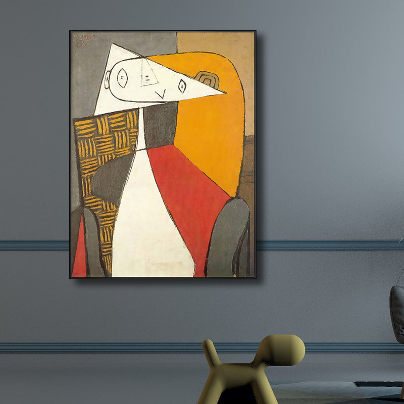 Cubism Pablo Picasso Wall Art Print Multicolored Girl Drawing Canvas for Living Room Clearhalo 'Arts' 'Canvas Art' 1704869