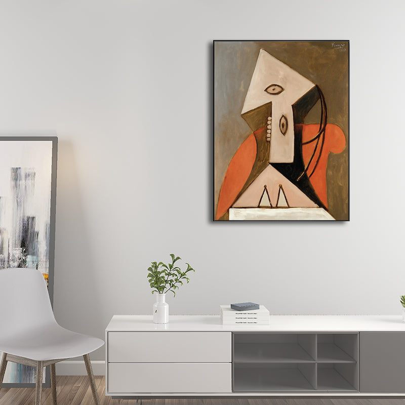 Cubism Pablo Picasso Wall Art Print Multicolored Girl Drawing Canvas for Living Room Clearhalo 'Arts' 'Canvas Art' 1704873