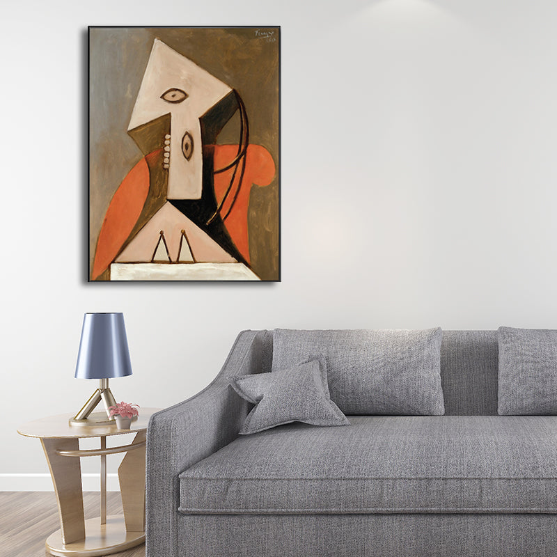 Cubism Pablo Picasso Wall Art Print Multicolored Girl Drawing Canvas for Living Room Clearhalo 'Arts' 'Canvas Art' 1704874