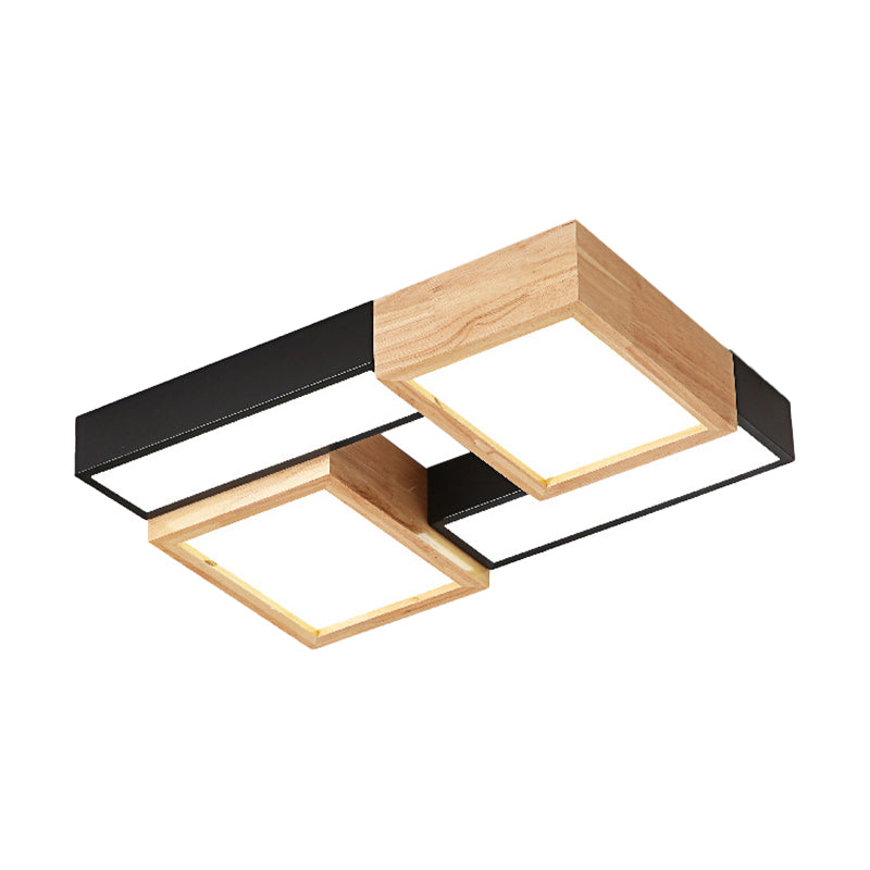 Square&Rectangle Bathroom Flush Mount Light Acrylic Modern Style 20.5"/24.5" Wide LED Black/White Ceiling Fixture Clearhalo 'Ceiling Lights' 'Close To Ceiling Lights' 'Close to ceiling' 'Flush mount' Lighting' 170505