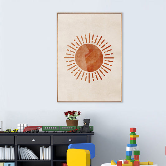 Scandinavian Style Teenagers Wall Decor Magical Cosmical Phenomena in Orange Painting Clearhalo 'Arts' 'Canvas Art' 1705055