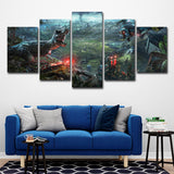 Game Jurassic World Evolution Canvas Kids Cool Warcraft World Wall Art Print in Green Green Clearhalo 'Art Gallery' 'Canvas Art' 'Kids' Arts' 1705201