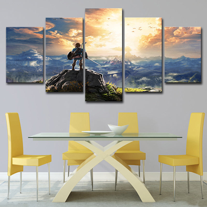 Kids Wall Art Yellow Digital Print Legend of Zelda the Breath of the Wild Canvas Clearhalo 'Art Gallery' 'Canvas Art' 'Kids' Arts' 1705224