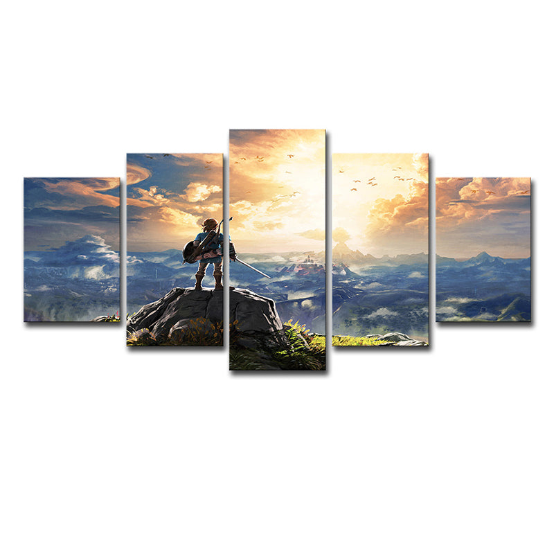 Kids Wall Art Yellow Digital Print Legend of Zelda the Breath of the Wild Canvas Clearhalo 'Art Gallery' 'Canvas Art' 'Kids' Arts' 1705225