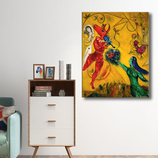 Textured Abstract Music Art Print Traditional Wrapped Canvas in Yellow for Bedroom Yellow 16" x 20" Clearhalo 'Art Gallery' 'Canvas Art' 'Traditional' Arts' 1705306