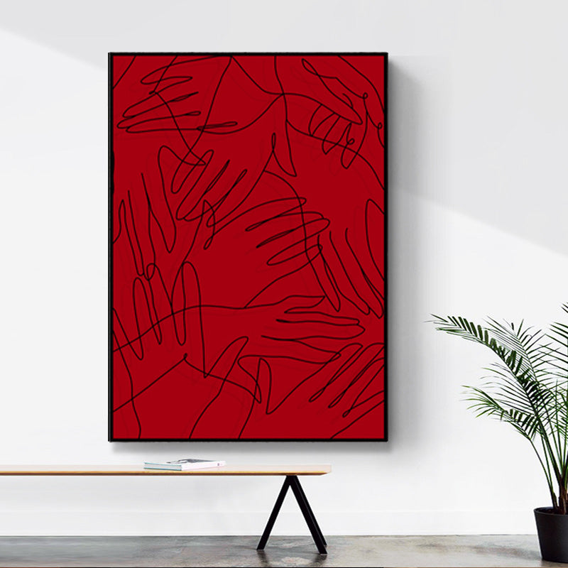 Radiant Abstract Canvas Print, Textured Wall Art, Red Black Yellow outlet White Color, Abstract Line Print, Home Design