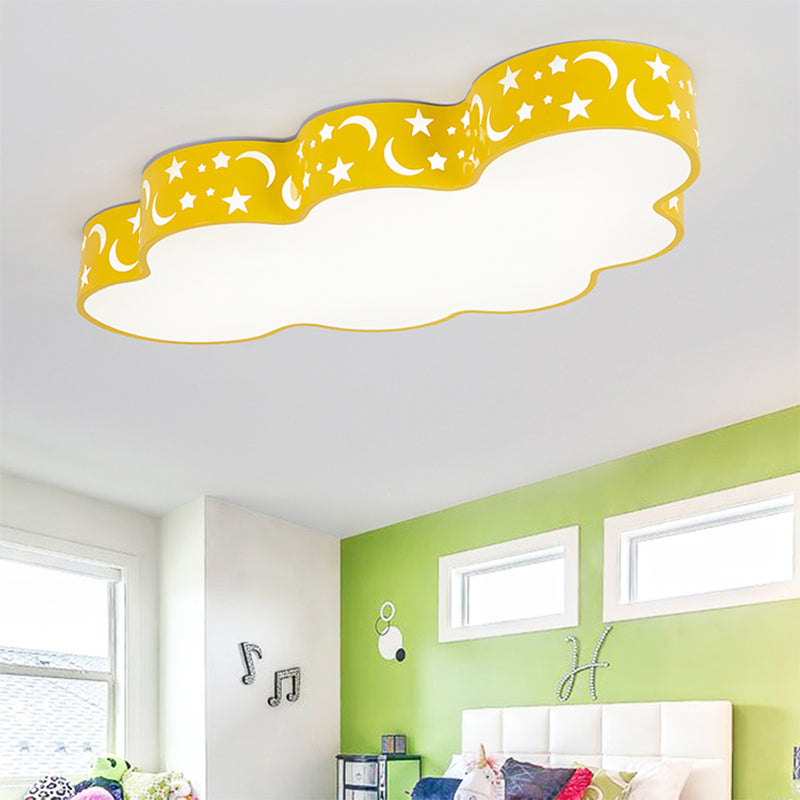 Acrylic Starry Cloud Flush Mount Light Kids Modern Ceiling Lamp for Child Bedroom Yellow Clearhalo 'Ceiling Lights' 'Close To Ceiling Lights' 'Close to ceiling' 'Flush mount' Lighting' 170561