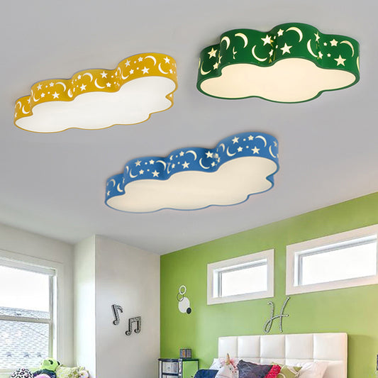 Acrylic Starry Cloud Flush Mount Light Kids Modern Ceiling Lamp for Child Bedroom Clearhalo 'Ceiling Lights' 'Close To Ceiling Lights' 'Close to ceiling' 'Flush mount' Lighting' 170567