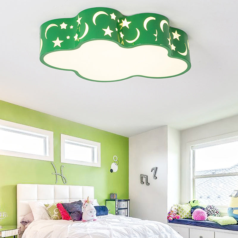 Acrylic Starry Cloud Flush Mount Light Kids Modern Ceiling Lamp for Child Bedroom Green Clearhalo 'Ceiling Lights' 'Close To Ceiling Lights' 'Close to ceiling' 'Flush mount' Lighting' 170569