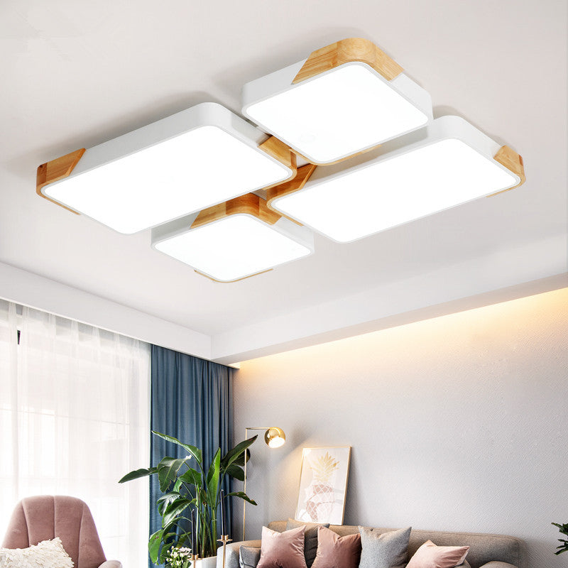 Living Room Rectangle Ceiling Lamp Acrylic Modern Style LED Grey/White Flush Ceiling Light White Clearhalo 'Ceiling Lights' 'Close To Ceiling Lights' 'Close to ceiling' 'Flush mount' Lighting' 170580