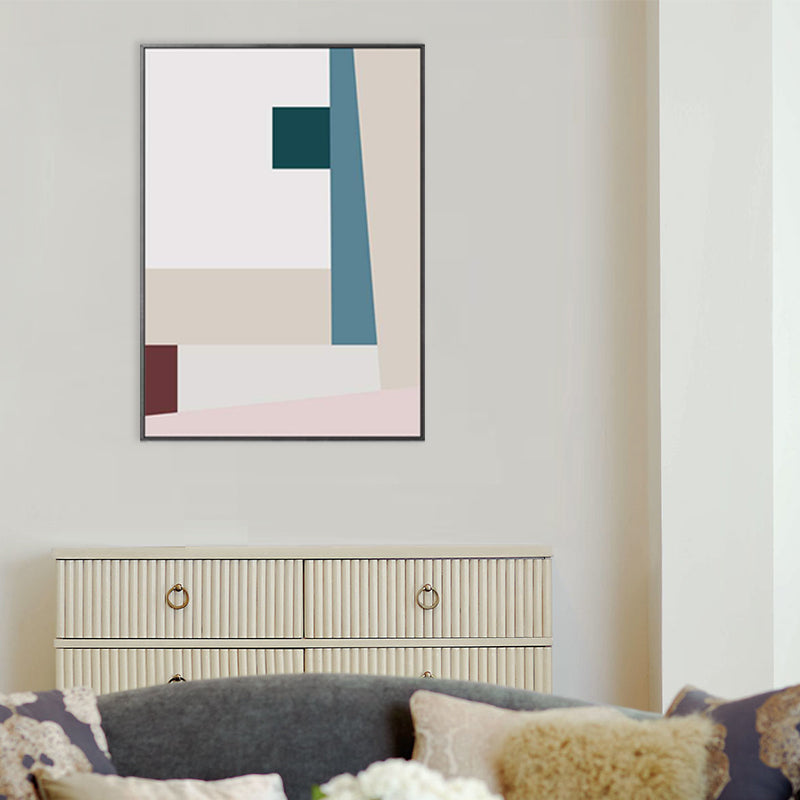 Nordic Style Contracted Graphic Painting Canvas Pink Illustration Wall Art Print Clearhalo 'Arts' 'Canvas Art' 1705808