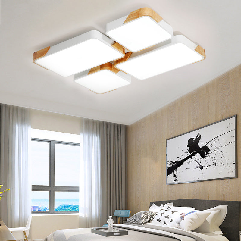 Living Room Rectangle Ceiling Lamp Acrylic Modern Style LED Grey/White Flush Ceiling Light Clearhalo 'Ceiling Lights' 'Close To Ceiling Lights' 'Close to ceiling' 'Flush mount' Lighting' 170581