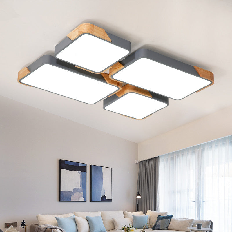 Living Room Rectangle Ceiling Lamp Acrylic Modern Style LED Grey/White Flush Ceiling Light Grey Clearhalo 'Ceiling Lights' 'Close To Ceiling Lights' 'Close to ceiling' 'Flush mount' Lighting' 170584