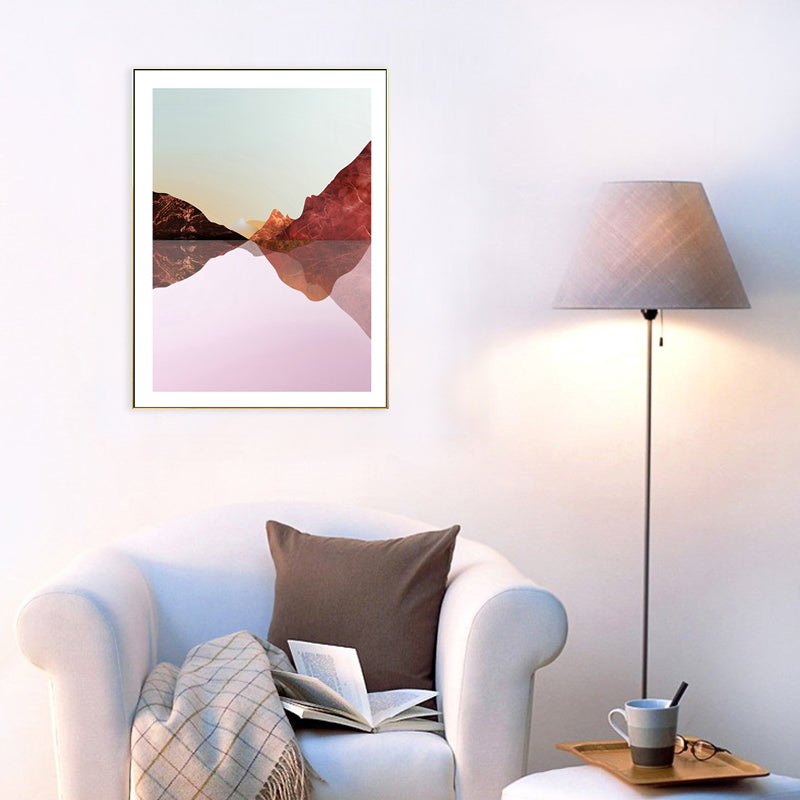 Pastel Mountain Landscape Canvas Art Textured Modern Style Dining Room Wall Decor Clearhalo 'Arts' 'Canvas Art' 1705938