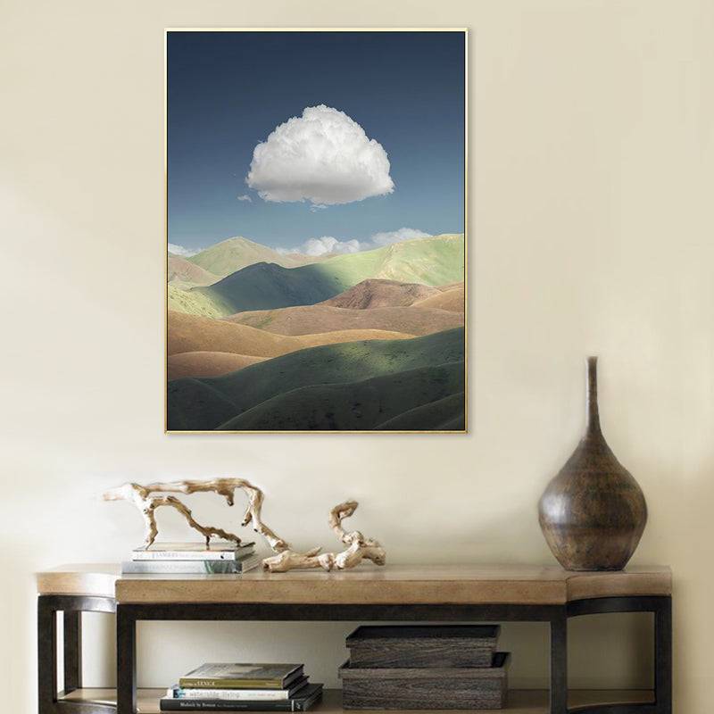 Cloud Landscape Canvas Nordic Novelty Scenery Print Wall Art in Pastel Color Green Clearhalo 'Arts' 'Canvas Art' 1706012