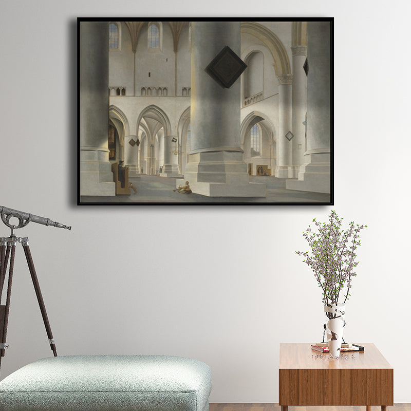 Culture St. John's Cathedral Painting Canvas Textured Yellow Wall Art Decor for Living Room Clearhalo 'Arts' 'Canvas Art' 1706086