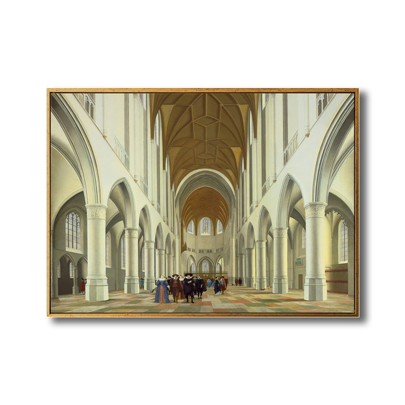 Culture St. John's Cathedral Painting Canvas Textured Yellow Wall Art Decor for Living Room Clearhalo 'Arts' 'Canvas Art' 1706094