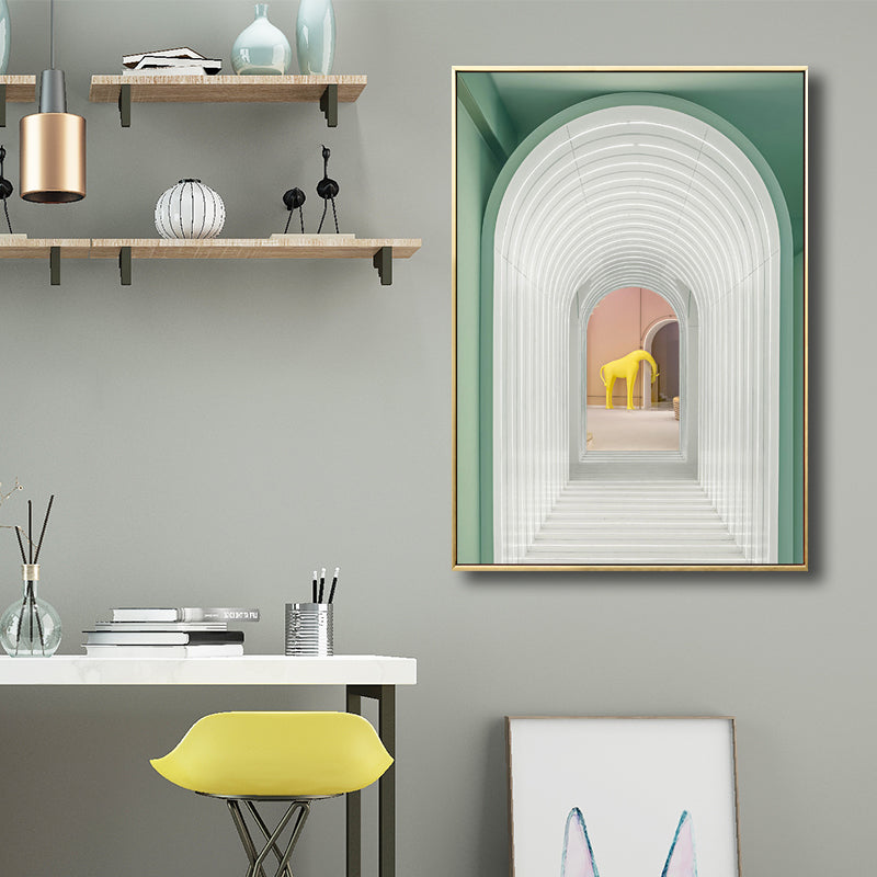 Long Arched Corridor Wall Decor for Dining Room in White, Multiple Sizes Available White Clearhalo 'Arts' 'Canvas Art' 1706302