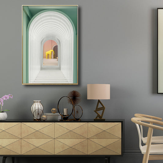 Long Arched Corridor Wall Decor for Dining Room in White, Multiple Sizes Available Clearhalo 'Arts' 'Canvas Art' 1706304