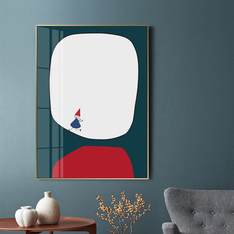 Abstract Wall Art Nordic Childlike Window Drawing Canvas Print in Pastel Color White Clearhalo 'Arts' 'Canvas Art' 1706367