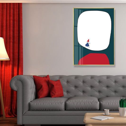 Abstract Wall Art Nordic Childlike Window Drawing Canvas Print in Pastel Color Clearhalo 'Arts' 'Canvas Art' 1706368