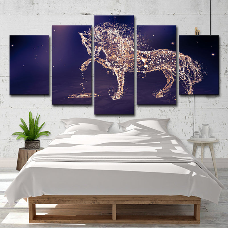 Constellations Horse Wall Art Decor Modernism Multi-Piece Canvas Print in Purple Clearhalo 'Art Gallery' 'Canvas Art' 'Contemporary Art Gallery' 'Modern' Arts' 1706535