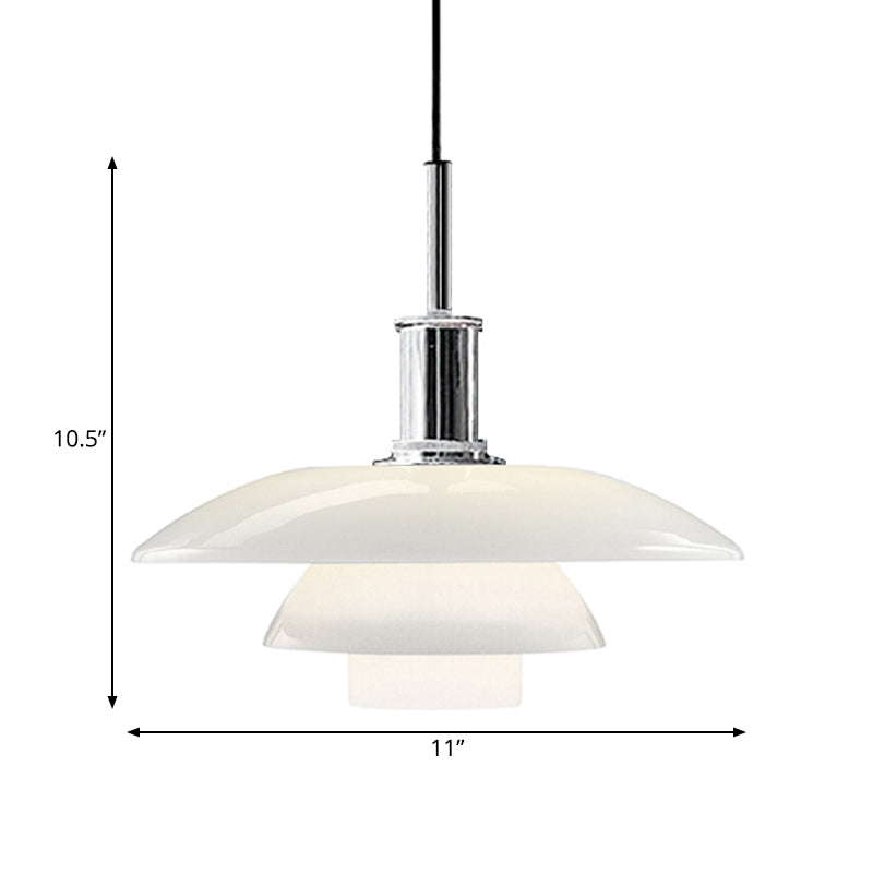 Layered Hanging Light Fixture Nordic Style Metallic 1 Head Living Room Pendant Lamp in Black/Silver Clearhalo 'Ceiling Lights' 'Modern Pendants' 'Modern' 'Pendant Lights' 'Pendants' Lighting' 170657