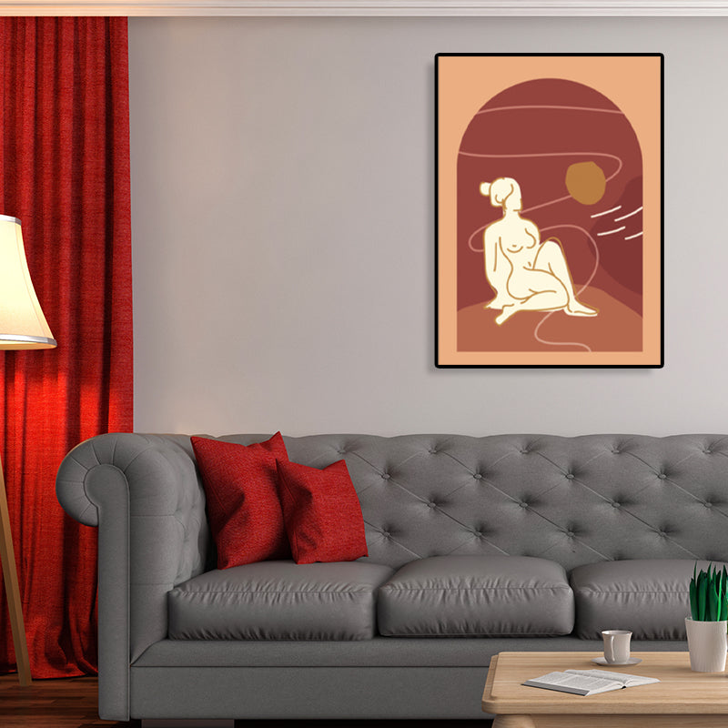 Nude Women Painting for Bathroom Charcoal Drawings Canvas Wall Print, Multiple Sizes Clearhalo 'Arts' 'Canvas Art' 1706626