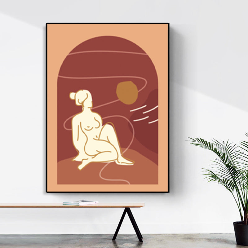 Nude Women Painting for Bathroom Charcoal Drawings Canvas Wall Print, Multiple Sizes Clearhalo 'Arts' 'Canvas Art' 1706627