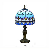 Baroque Dome Table Lighting 1 Light Stained Glass Standing Table Light in Bedroom Clearhalo 'Lamps' 'Table Lamps' Lighting' 170678