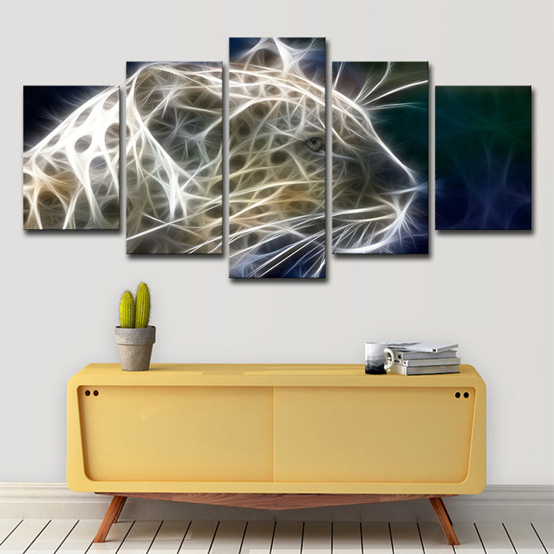 Yellow 3D Print Leopard Canvas Wild Animal Modernist House Interior Wall Art Clearhalo 'Art Gallery' 'Canvas Art' 'Contemporary Art Gallery' 'Modern' Arts' 1706943