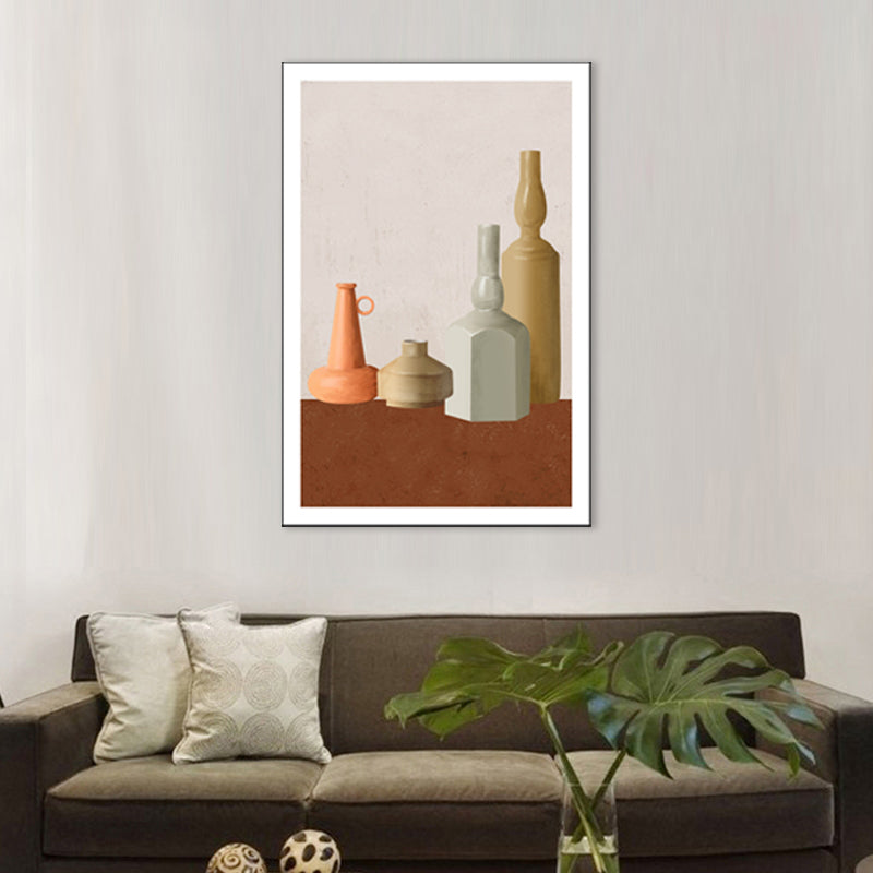 Brown Nordic Style Canvas Fancy Pots Painting for Dining Room, Multiple Sizes Options Clearhalo 'Arts' 'Canvas Art' 1706978