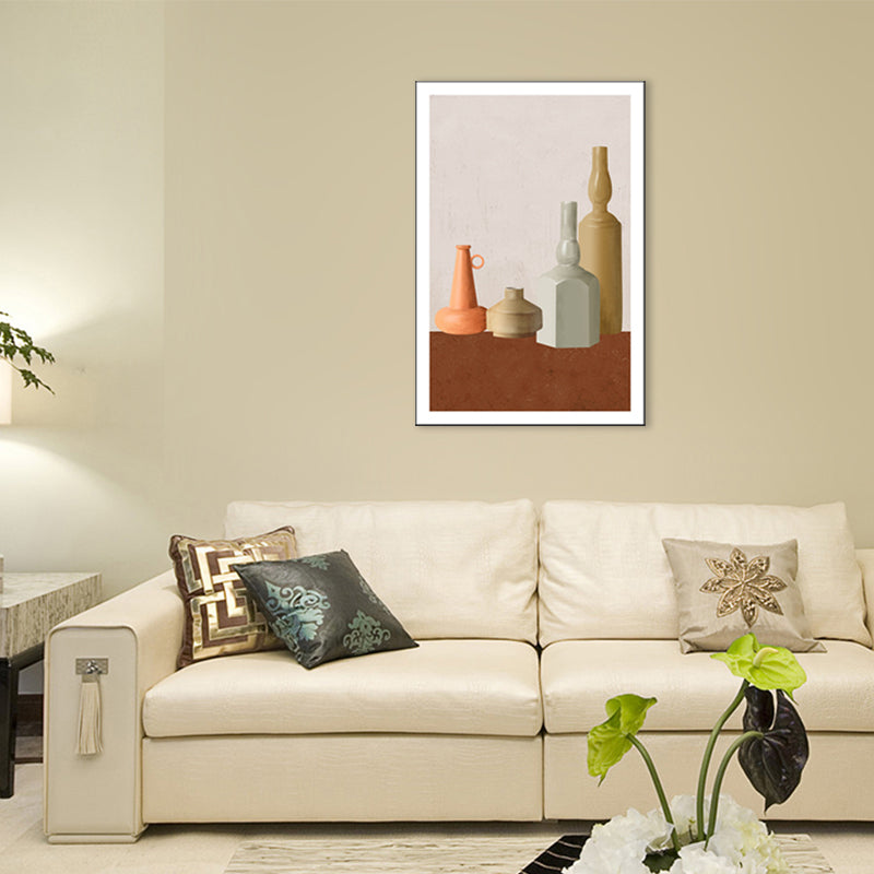 Brown Nordic Style Canvas Fancy Pots Painting for Dining Room, Multiple Sizes Options Clearhalo 'Arts' 'Canvas Art' 1706979