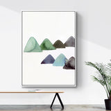 Cute Mountains Drawing Wall Art Asian Textured Canvas Print in White for Dining Room Clearhalo 'Arts' 'Canvas Art' 1706996