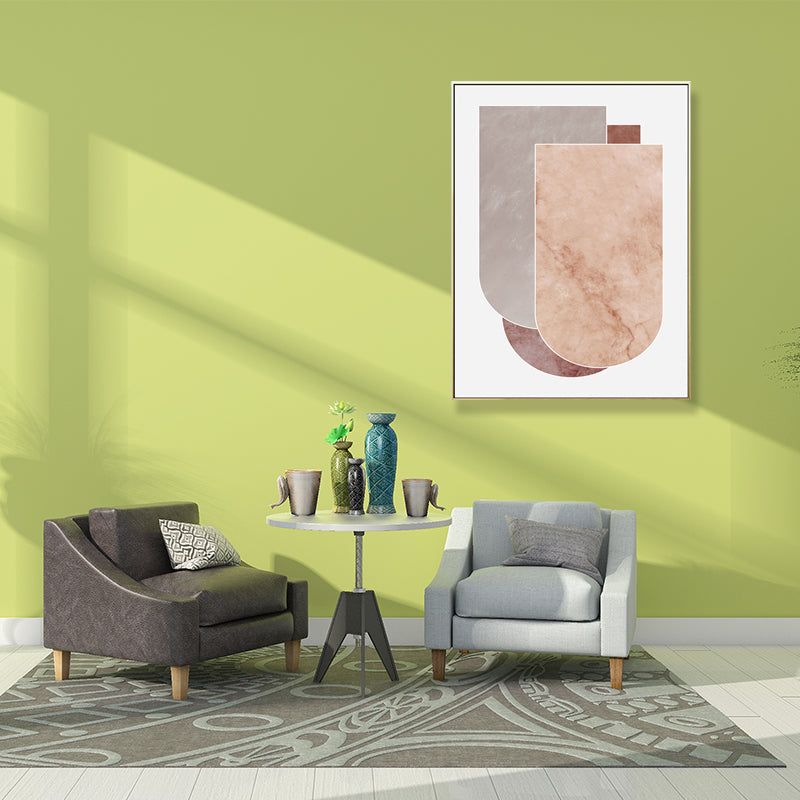 Soft Color Geometrical Art Print Abstract Nordic Textured Canvas for Sitting Room Orange Pink Clearhalo 'Arts' 'Canvas Art' 1707668