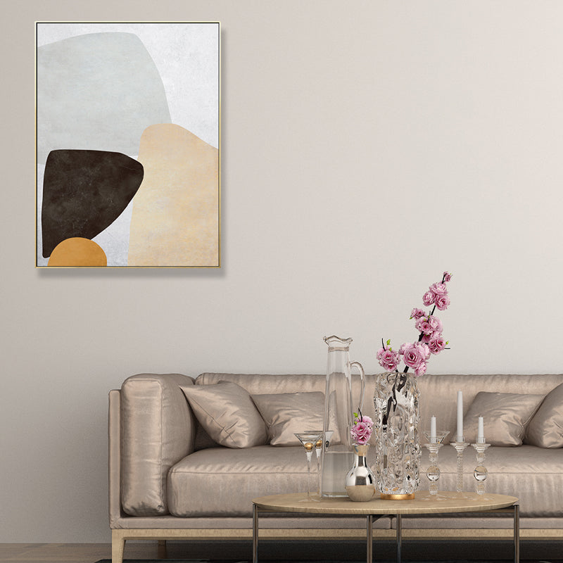 Soft Color Geometrical Art Print Abstract Nordic Textured Canvas for Sitting Room Clearhalo 'Arts' 'Canvas Art' 1707675