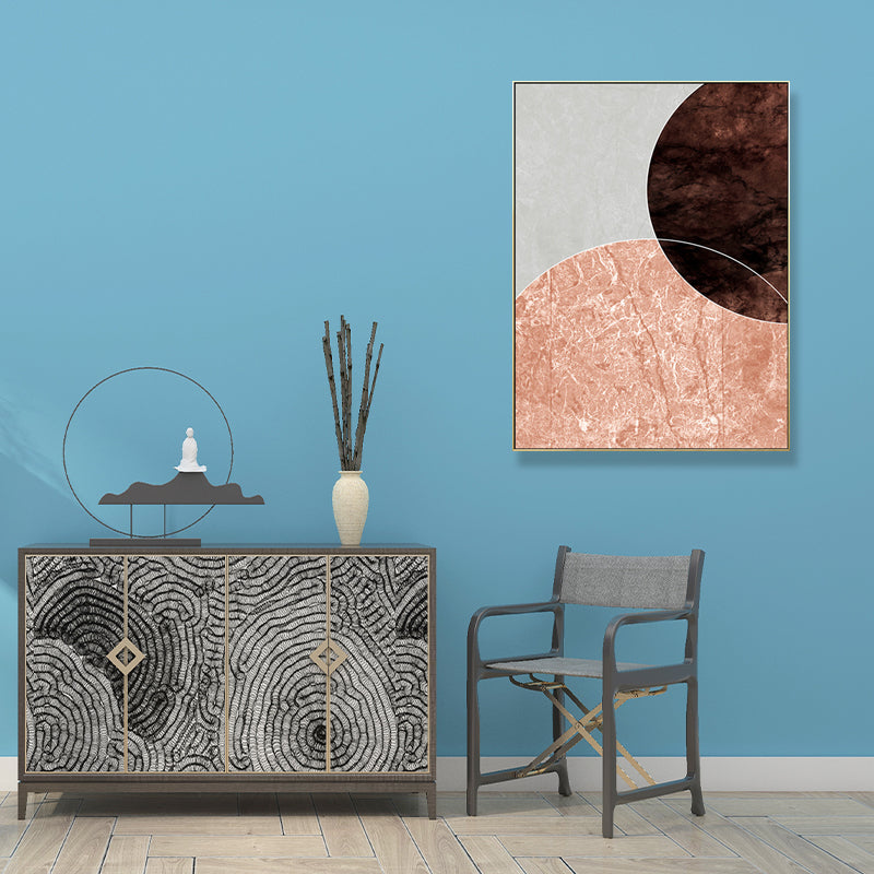 Soft Color Geometrical Art Print Abstract Nordic Textured Canvas for Sitting Room Brown Clearhalo 'Arts' 'Canvas Art' 1707678