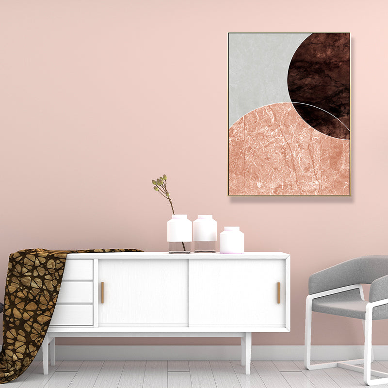 Soft Color Geometrical Art Print Abstract Nordic Textured Canvas for Sitting Room Clearhalo 'Arts' 'Canvas Art' 1707679