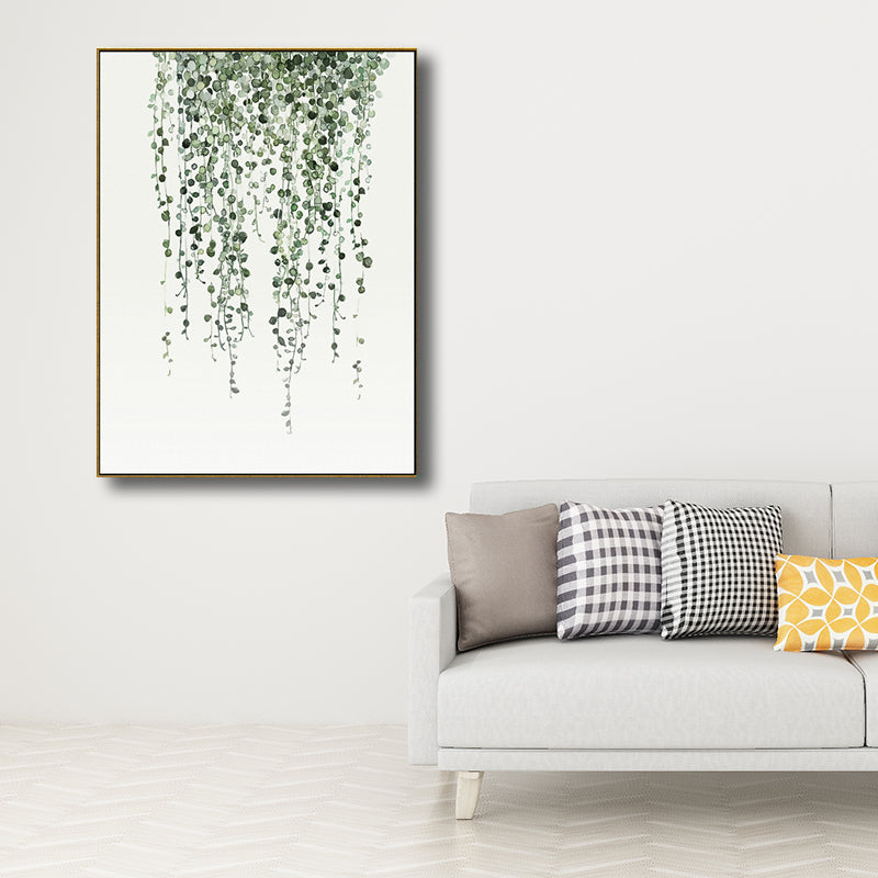 Drawing Print Plant Leaves Canvas Green Nordic Style Wall Art for Dining Room Clearhalo 'Arts' 'Canvas Art' 1708248