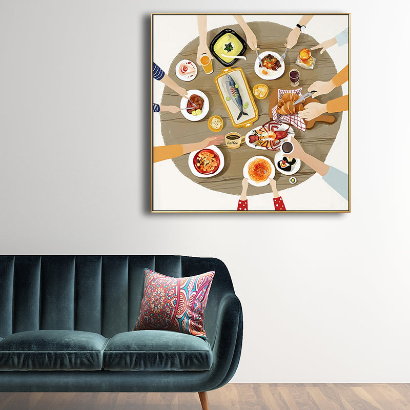 Brown Scandinavian Canvas Foods Wall Art Print for Kitchen, Multiple Sizes Options Clearhalo 'Arts' 'Canvas Art' 1708278