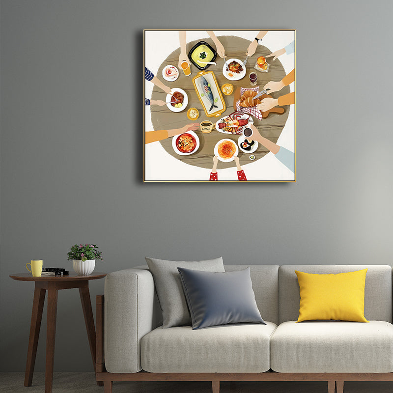 Brown Scandinavian Canvas Foods Wall Art Print for Kitchen, Multiple Sizes Options Clearhalo 'Arts' 'Canvas Art' 1708279